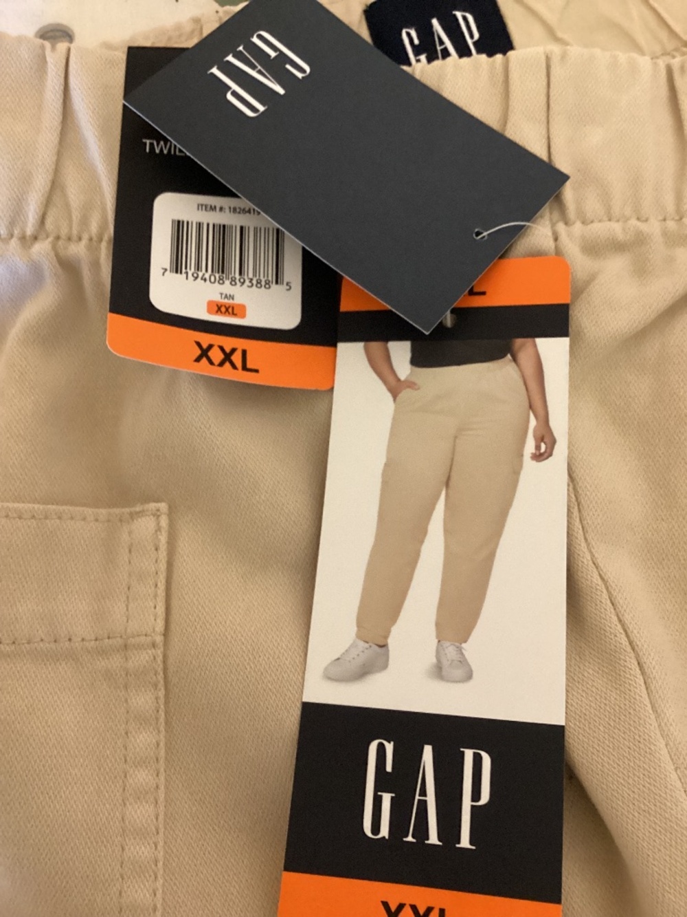 Womens Gap Khaki Twill Cargo Pant size XXL